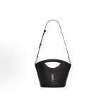 SAINT LAURENT vintage bronze hardware detachable and adjustable shoulder strap basket bag, single-shoulder crossbody bag, handbag, mini women\'s style, black